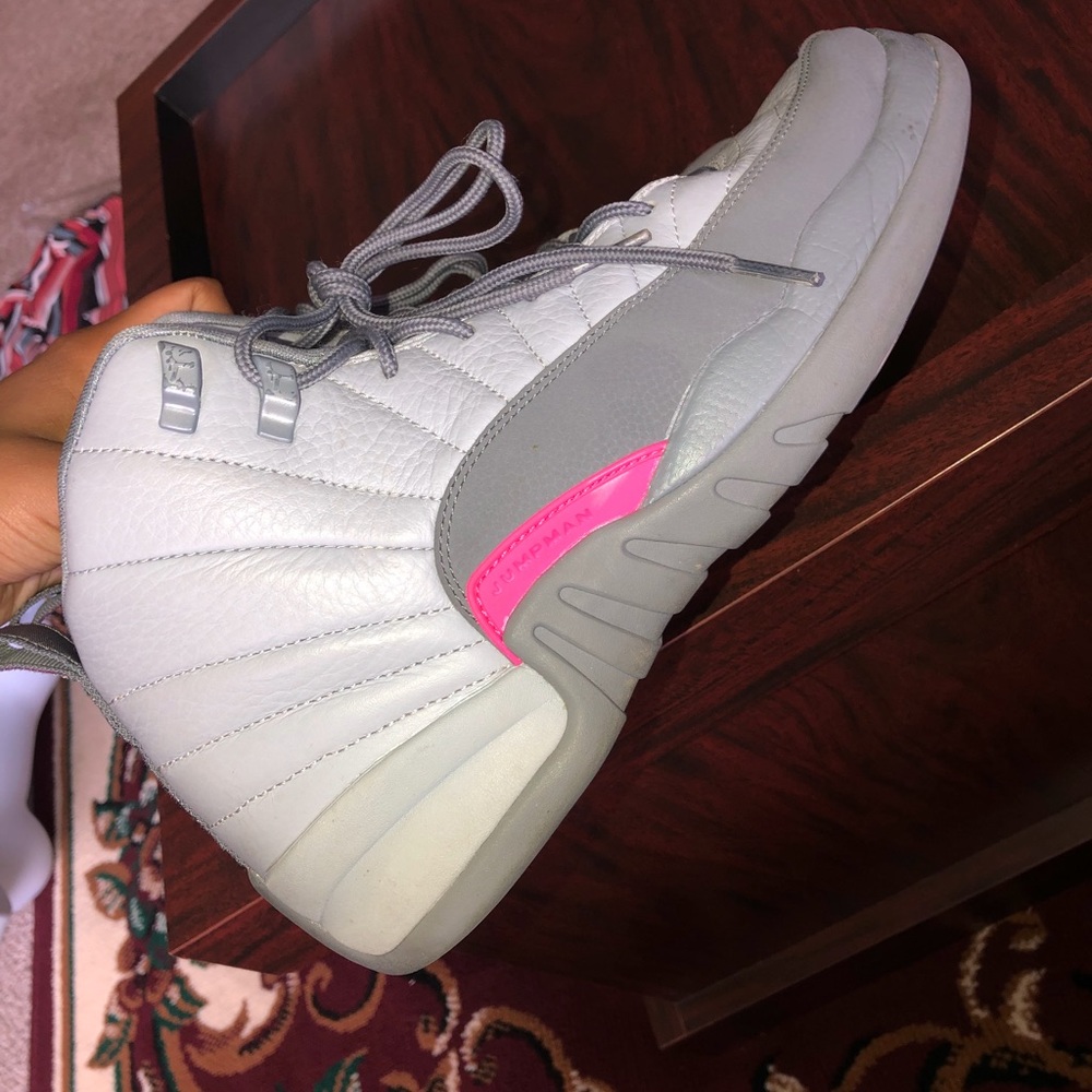 Wolf grey vivid pink Jordan 12s